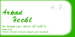 arpad heckl business card